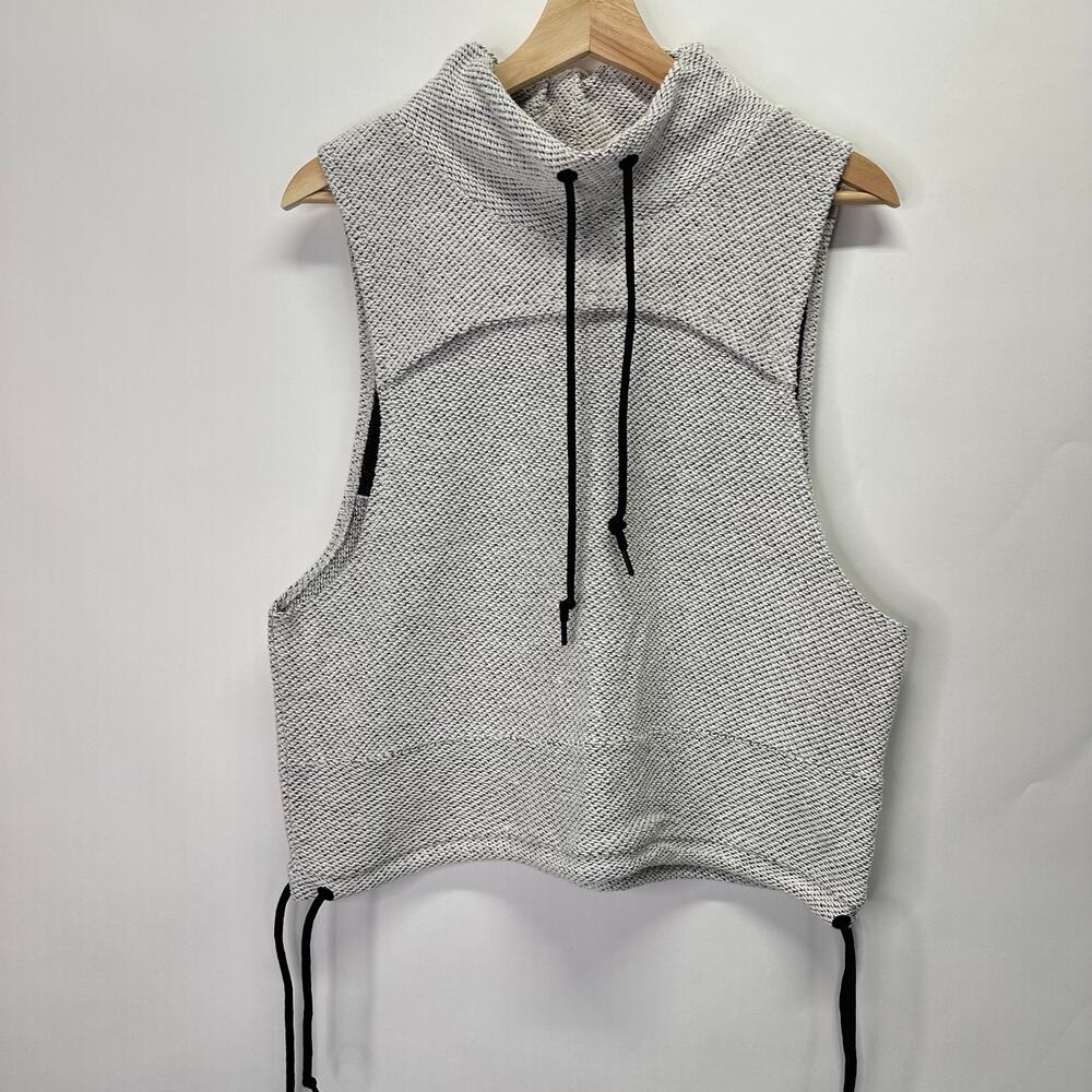 Te Verde Heathered Gray Cowl Neck Athletic Knit Tank Top Womens Small Athleisure